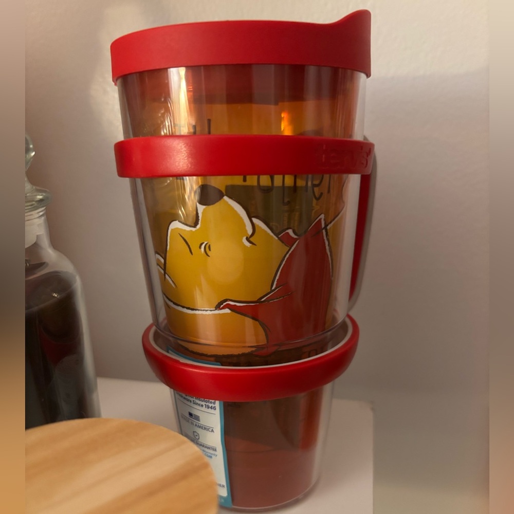 New Tervis Disney Winnie the Pooh insulated red tumbler I rather be in bed